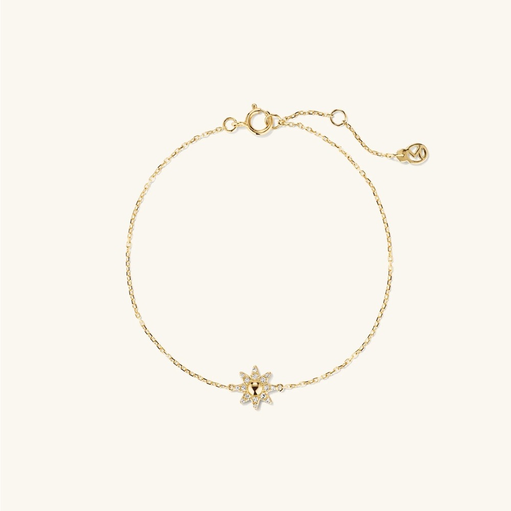 ISO Mejuri Pavé Diamond Sunburst Bracelet, size XS-M